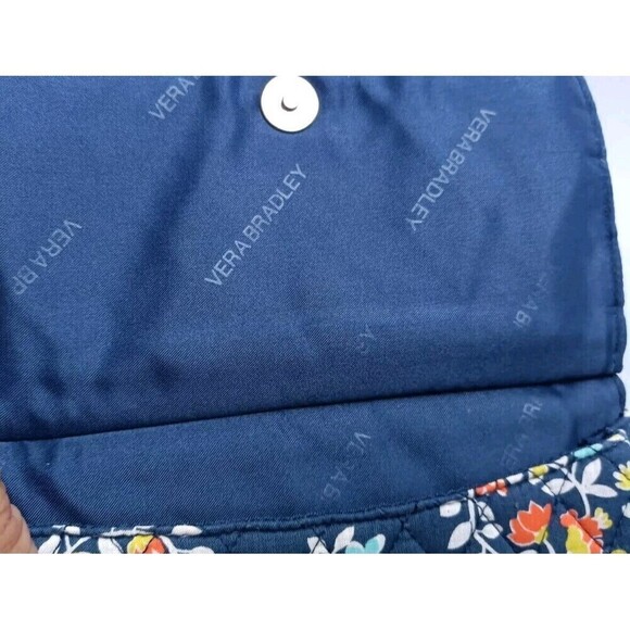 Vera Bradley All in One Crossbody Bag Purse Chandelier Navy Blue Floral Print - Picture 4 of 7